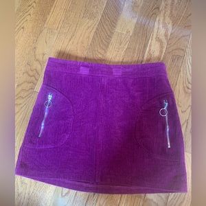 Purple Corduroy Mini Skirt